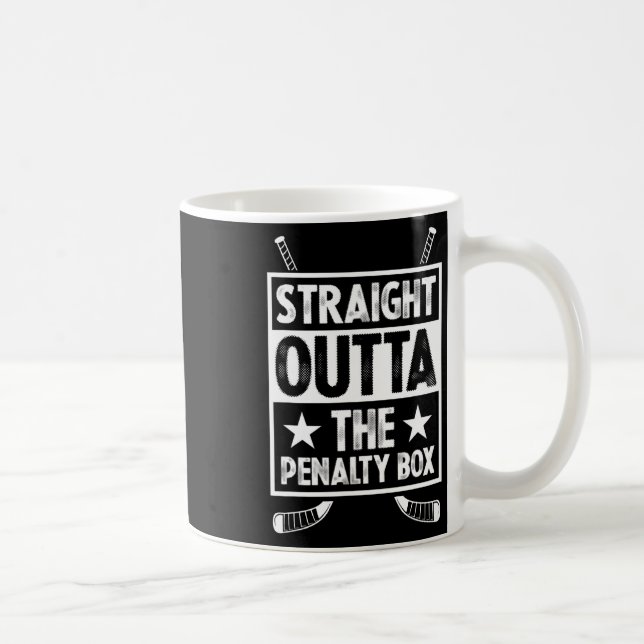 Räcker Rakt Ur Straffboxen Målvakt Rolig Ishockey Kaffemugg (Höger)
