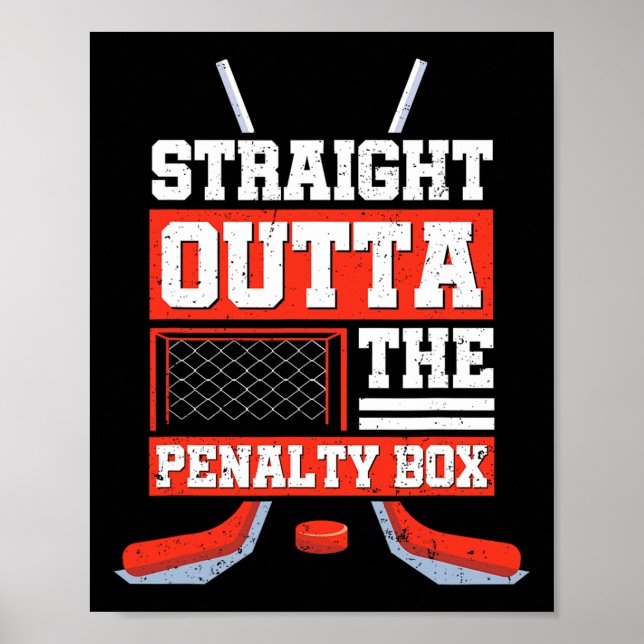 Räcker Rakt Ur Straffboxen Rolig Hockeyspelare Poster (Framsidan)