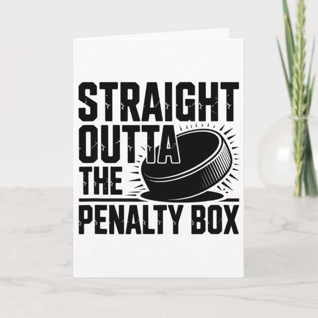 Räcker Rakt Ut Ur Straffboxen Rolig Hockey  Kort (Framsida)