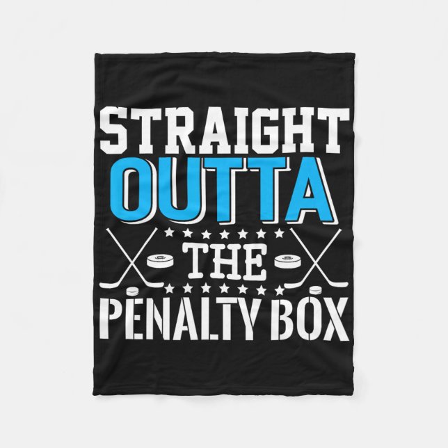 Räcker Rakt Ut Ur Straffboxen Rolig Hockeyspelare Fleecefilt (Framsidan)