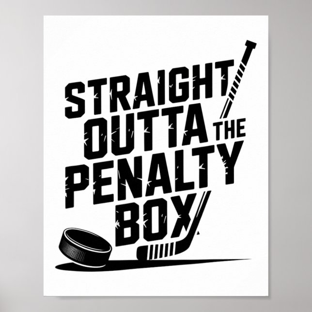 Räcker Rakt Ut Ur Straffboxen Roligt Humor Hockey  Poster (Framsidan)