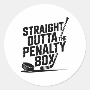 Räcker Rakt Ut Ur Straffboxen Roligt Humor Hockey Runt Klistermärke