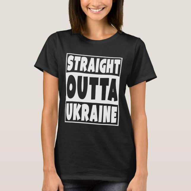 Räcker Rakt Ut Ur Ukraina Present Till Ukrainska F T Shirt (Framsida)