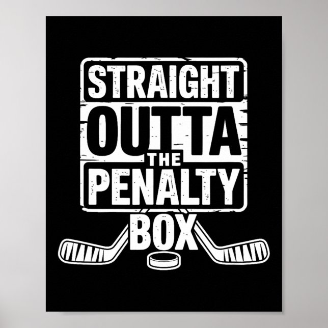 Räcker Rakt Ut Ur Utvisningsbåset Hockeyspelare  Poster (Framsidan)
