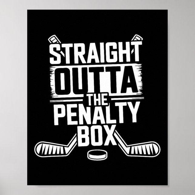 Räcker rakt ut ur utvisningsbåset - ishockeyspelar poster (Framsidan)