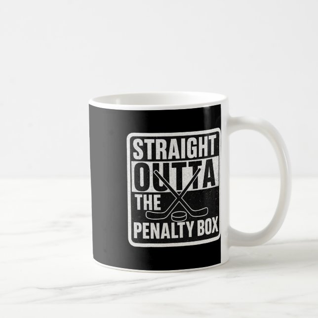 Räcker rakt ut ur utvisningsbåset ishockeyspelare  kaffemugg (Höger)