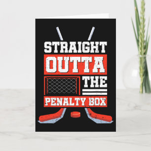 Räcker Rätt Ut Ur Straffboxen Rolig Hockeyspelare Kort