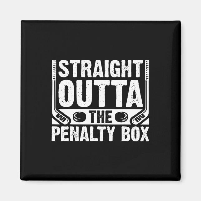Räcker Rätt Ut Ur Straffboxen Rolig Ishockeyplatta Magnet (Framsidan)