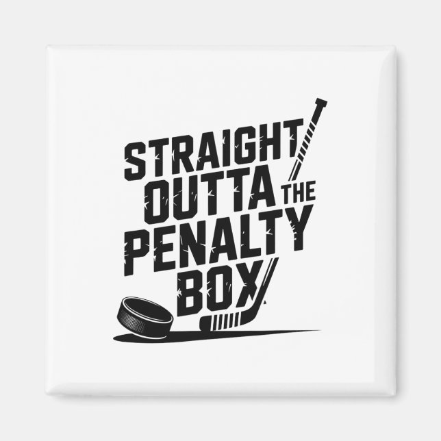 Räcker Rätt Ut Ur Straffboxen Roligt Humor Hockey  Magnet (Framsidan)