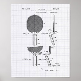 Racket Bord tennis 1939 Patent Art - Lintade Poster