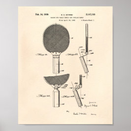 Racket Bord tennis 1939 Patent Art - Old Peper Poster