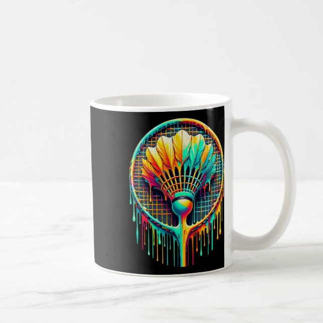Racket Färgton Badminton Player-knappar Kaffemugg (Höger)