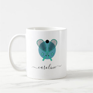 Racket för elegant och Namn-idrottsdesign för flic Kaffemugg