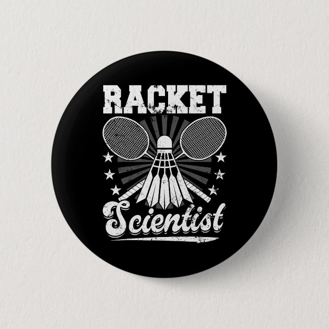 Racket Scientist - Badminton Player Idrottsman Shu Knapp (Framsida)