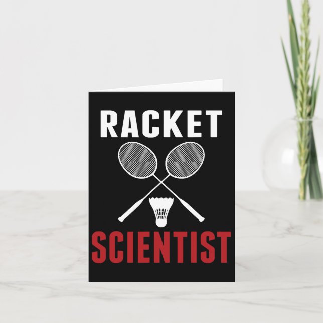 Racket Scientist Funny Badminton Mamma Pappa Kort (Framsida)