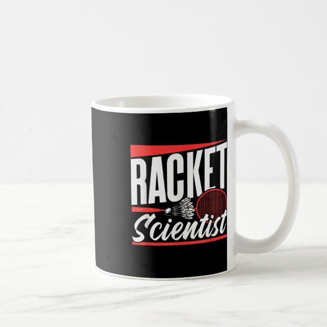 Racket Vetenskapsman Älskare Badminton Match Spela Kaffemugg (Höger)