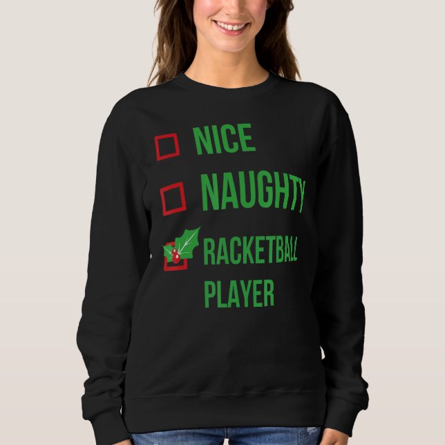 Racketball Player Funny Pajama-jul T Shirt (Framsida)