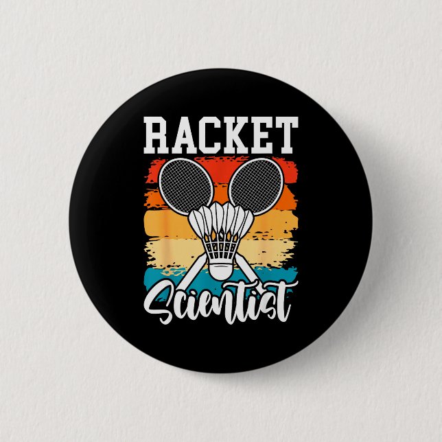 Racketforskare - Badmintonspelare Atlet Shuttle Knapp (Framsida)
