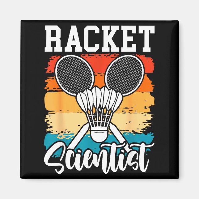 Racketforskare - Badmintonspelare Atlet Shuttle Magnet (Framsidan)