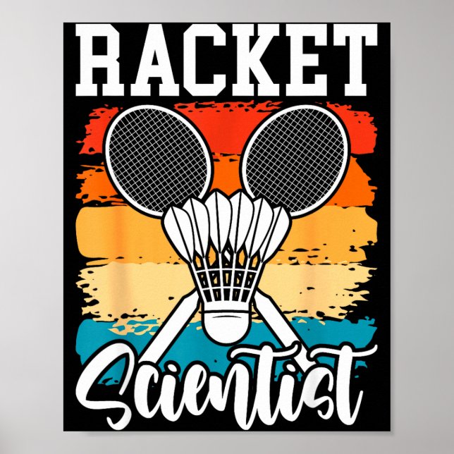 Racketforskare - Badmintonspelare Atlet Shuttle Poster (Framsidan)