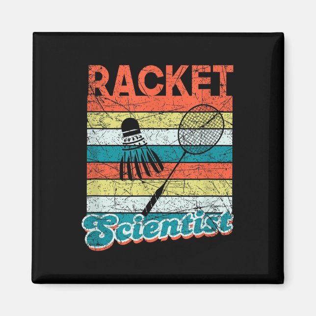 Racketforskare Rolig Badmintonspelare Shuttle Sc Magnet (Framsidan)