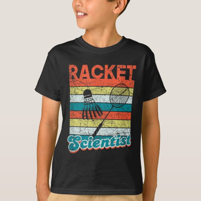 Racketforskare Rollig Badmintonspelare Shuttle Sc T Shirt (Framsida)