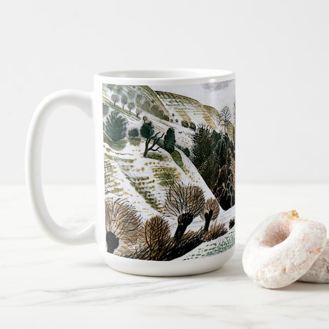Räckfisk - Nya året Snö, bra konst Kaffemugg (Med munk)