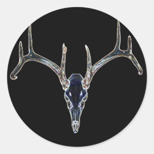 Rackgrafix Neon Buck Skull-fästmärke, rund Runt Klistermärke
