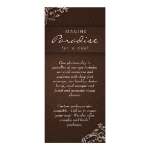 Rackkort Blommigt Linen Salon Spa Beige Brown Reklamkort