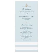 Rackkort för Aqua White Stripe Nautical Program