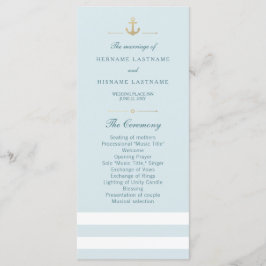 Rackkort för Aqua White Stripe Nautical Program