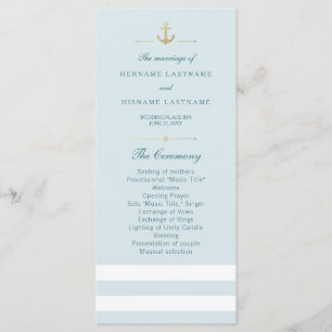 Rackkort för Aqua White Stripe Nautical Program