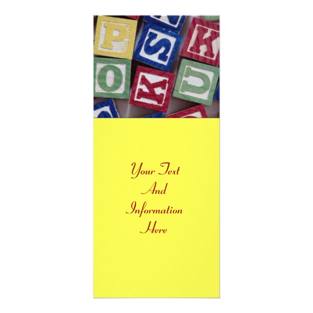 Rackkort för Byggande block Reklamkort (Framsidan)