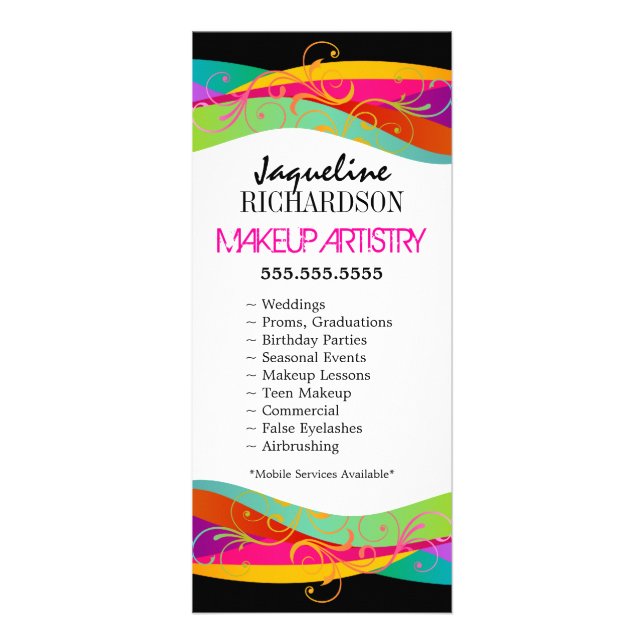 Rackkort för makeup-artist-Anpassningsbar Reklamkort (Framsidan)