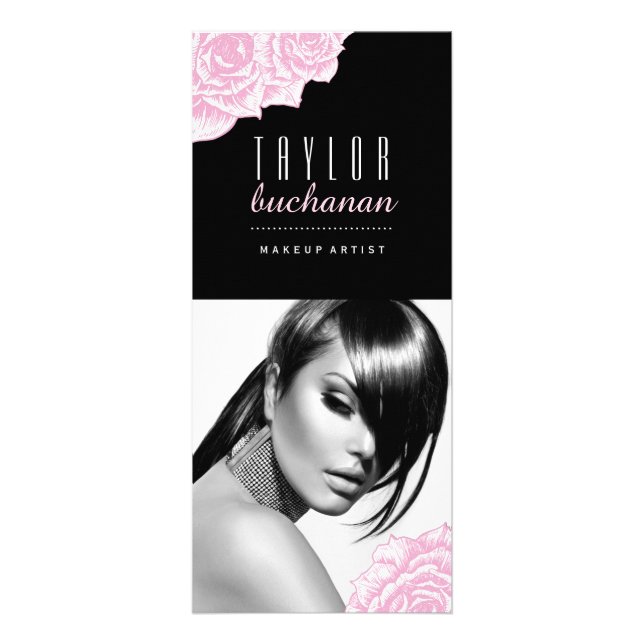 Rackkort för Makeup Artist-meny Reklamkort (Framsidan)