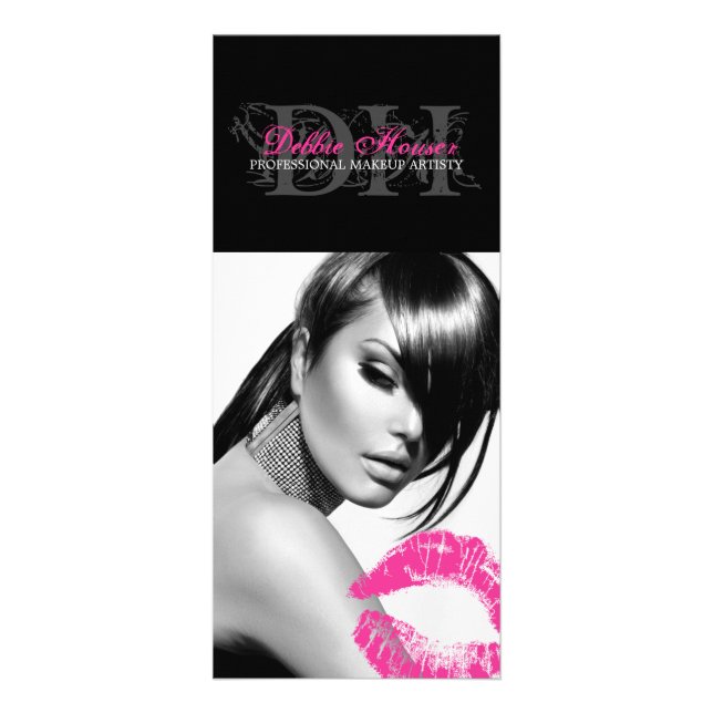 Rackkort för Makeup Artist-meny Reklamkort (Framsidan)