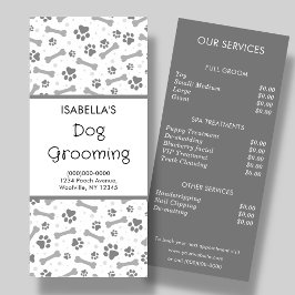 Rackkort för Pris lista över hund Grooming-tjänst Reklamkort