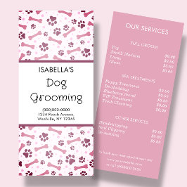 Rackkort för Pris lista över hund Grooming-tjänst Reklamkort