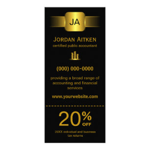 Rackkort för svart och Guld med rabatt Reklamkort