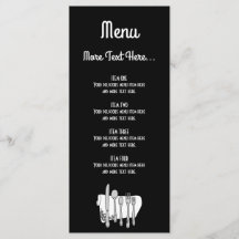 Rackkort för svart och vitt siverware-design