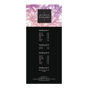 Rackkort för Tropisk Lila/Rosa Glitter Handflatan Reklamkort