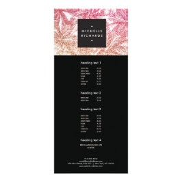 Rackkort för Tropisk Rosa/Bronze Glitter Handflata Reklamkort