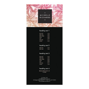 Rackkort för Tropisk Rosa/Bronze Glitter Handflata Reklamkort