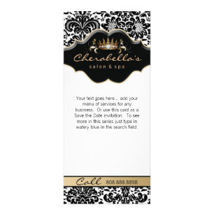 Rackkort, Guld Blommigt Salon Krona Mode Reklamkort