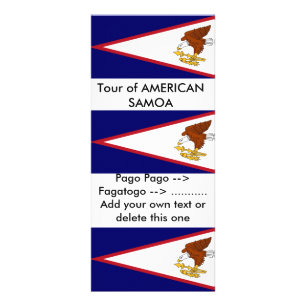Rackkort med amerikanska Samoas Flagga, USA Reklamkort