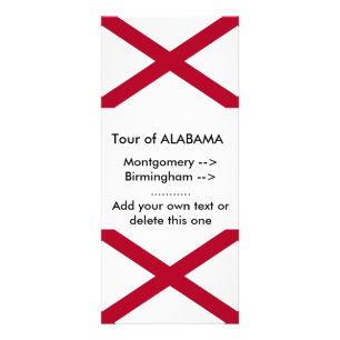 Rackkort med Flagga av Alabama, USA Reklamkort