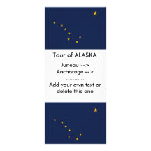 Rackkort med Flagga av Alaska, USA