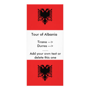 Rackkort med Flagga av Albanien Reklamkort
