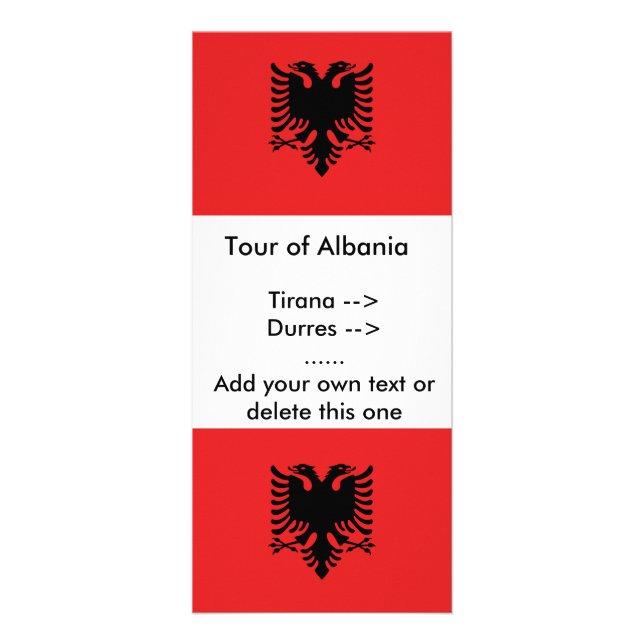 Rackkort med Flagga av Albanien Reklamkort (Framsidan)