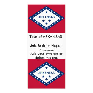 Rackkort med Flagga av Arkansas, USA Reklamkort